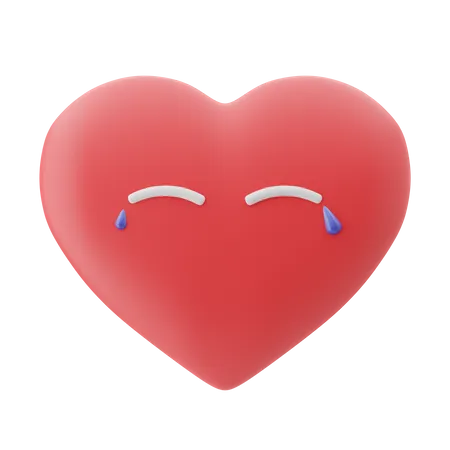 Cry Heart  3D Emoji