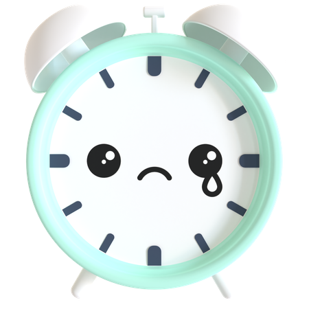 Crying Alarm Clock  3D Illustration