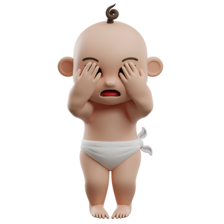 Crying Baby  3D Illustration