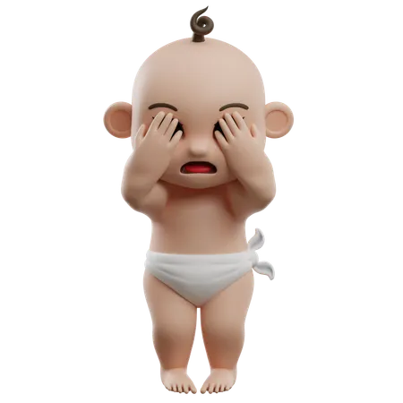 Crying Baby  3D Illustration