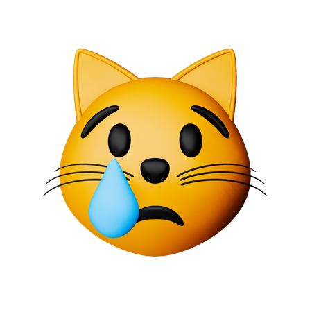 Crying Cat Emoji  3D Icon
