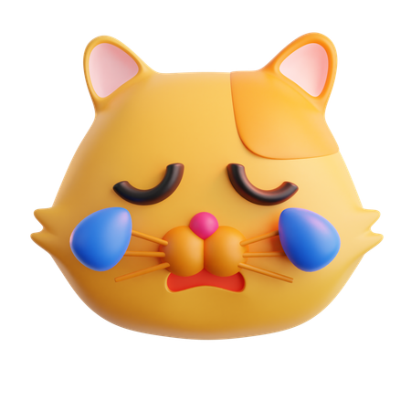 우는 고양이 이모티콘  3D Icon