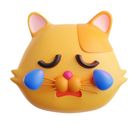 Crying Cat Emoji  3D Icon
