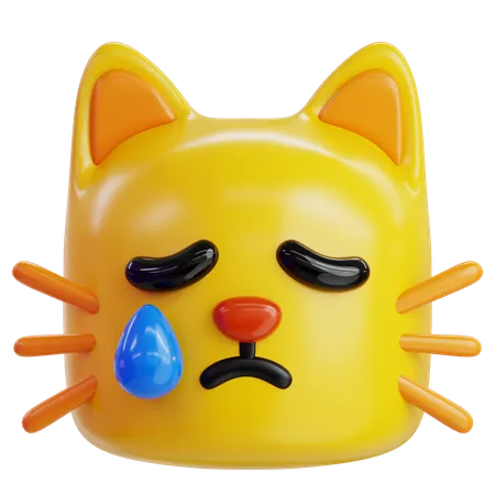 Crying Cat Emoji  3D Icon