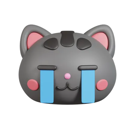 Crying Cat Emoji  3D Illustration
