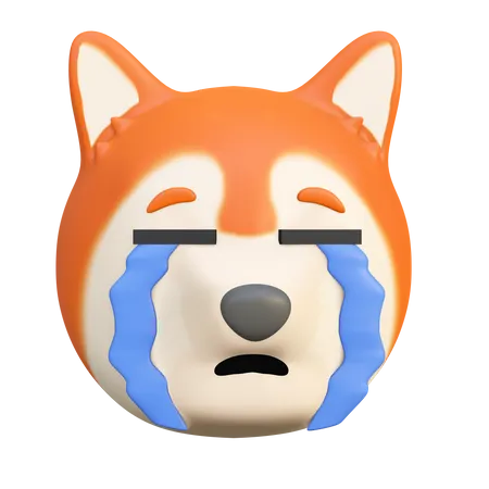 Crying dog 3D Illustration