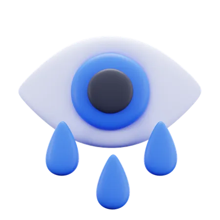 Cry Eye With Tear Drop For Pain Sad Mental Health Illness Psychology Therapy 3 D Icon Illustration Render Design 3D Icon
