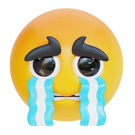 3 D Crying Face Emoticon Icon Illustration 3D Icon