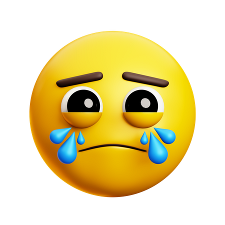Crying Face With Open Eye And Tears  3D Icon
