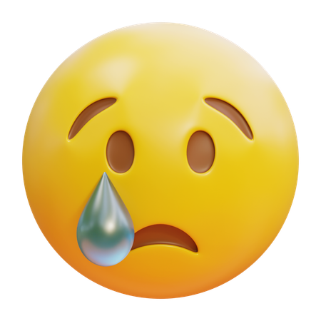 Crying Face With Tears Emoji 3D Icon