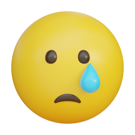 Crying Face With Tears Emoji Emoticon  3D Icon