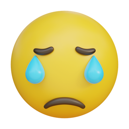 Crying Face With Tears Emoji Emoticon  3D Icon
