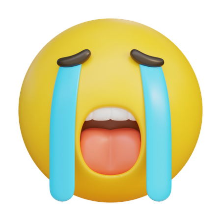 Crying Face With Tears Emoji Emoticon  3D Icon