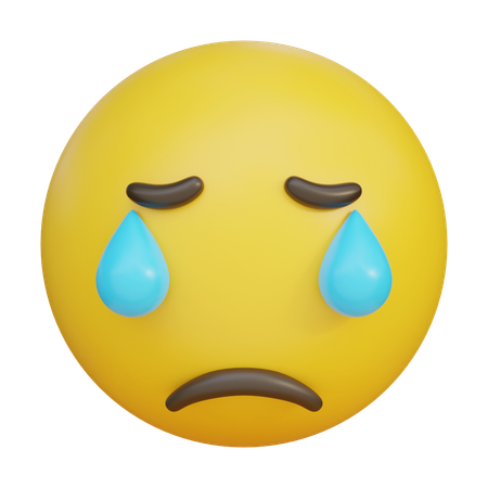 Crying Face With Tears Emoji Emoticon  3D Icon