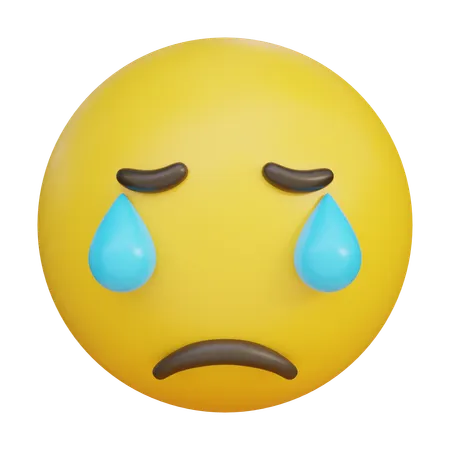 Crying Face With Tears Emoji Emoticon  3D Icon