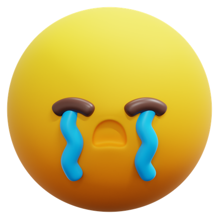 큰 소리로 울고 있는 얼굴 이모티콘  3D Icon