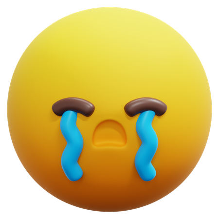 Crying Loudly Face Emoji  3D Icon