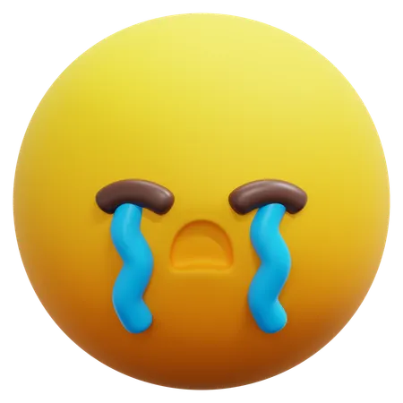 Crying Loudly Face Emoji  3D Icon