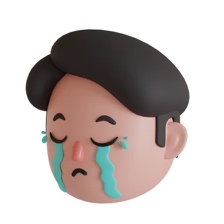 Crying man  3D Illustration