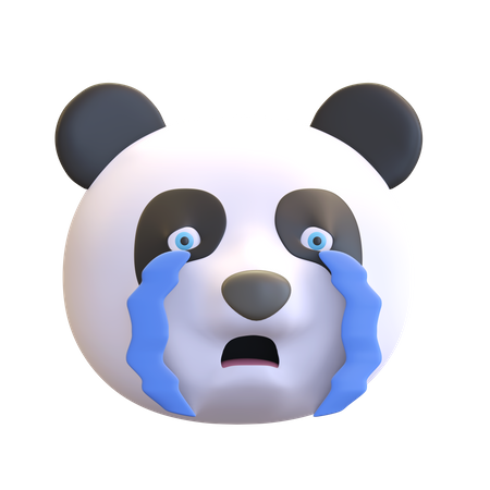 Crying panda 3D Illustration