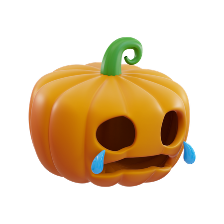 Crying Pumpkin  3D Icon