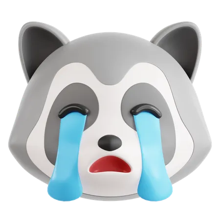 Crying Raccoon  3D Icon