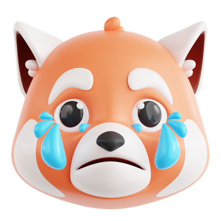 Crying Red Panda  3D Icon