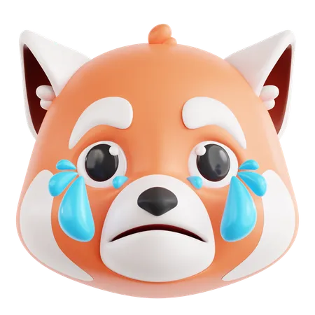 Crying Red Panda  3D Icon