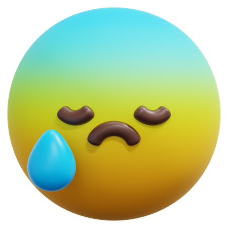 울고 슬픈 얼굴 이모티콘  3D Icon