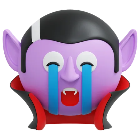 Crying Vampire Emoticon 3 D Icon Illustration 3D Icon