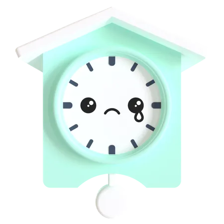 Crying Wall Clock  3D Illustration