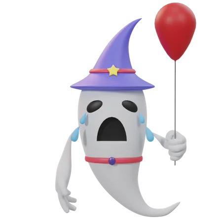 Crying Wizard Ghost  3D Icon