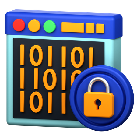 Cryptage des données  3D Icon