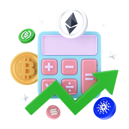 Crypto Accounting  3D Illustration