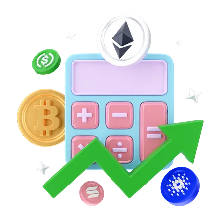 Crypto Accounting  3D Illustration