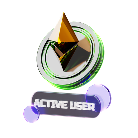 Crypto Active User  3D Icon