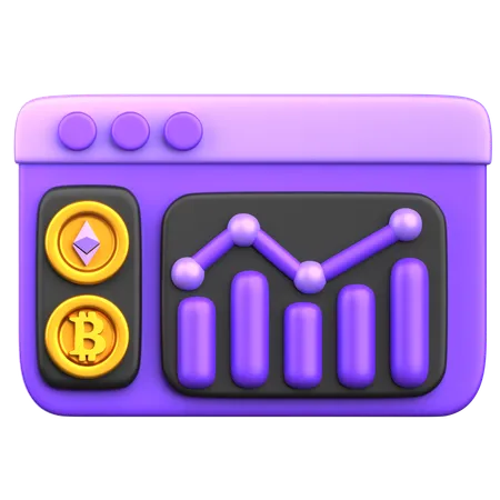 Crypto analytics  3D Icon