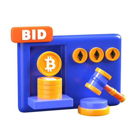 Crypto Auction  3D Icon