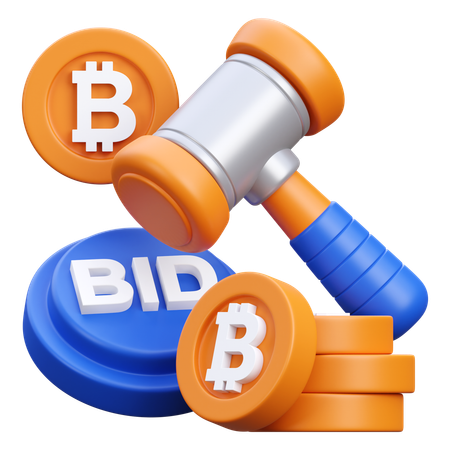 Crypto Auction  3D Icon