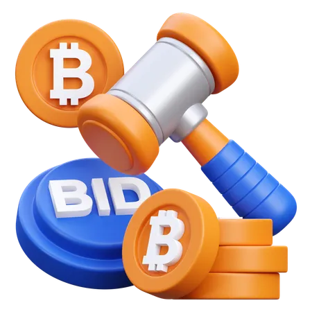 Crypto Auction  3D Icon