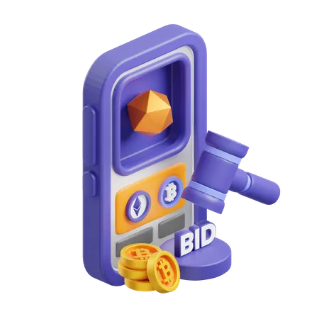 Crypto Auction  3D Icon