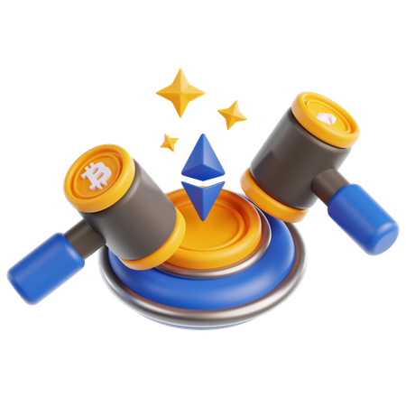 Crypto Auction  3D Icon