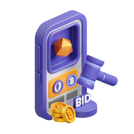 Crypto Auction  3D Icon