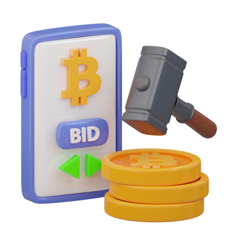 Crypto Auction  3D Icon