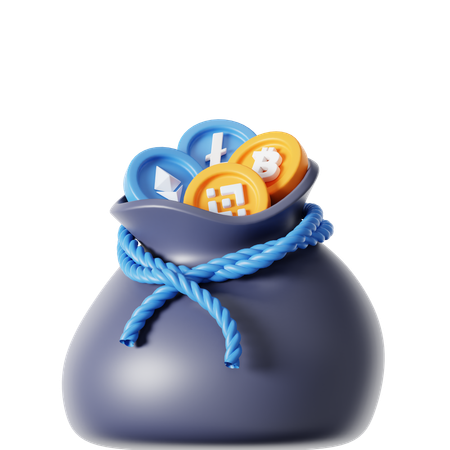 Crypto Bag  3D Icon