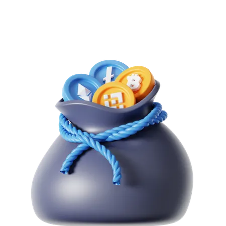 Crypto Bag 3 D Icon 3D Icon