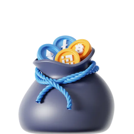 Crypto Bag  3D Icon