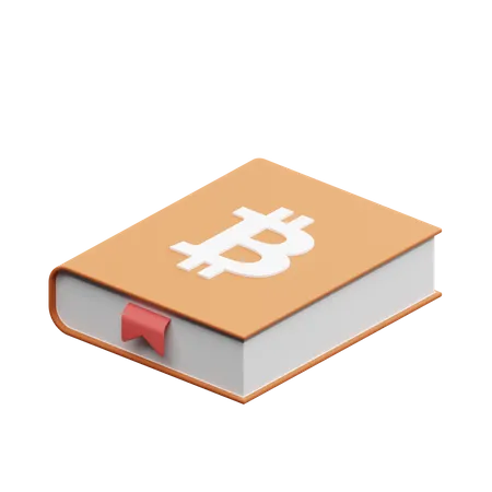 Crypto Bitcoin Book  3D Illustration