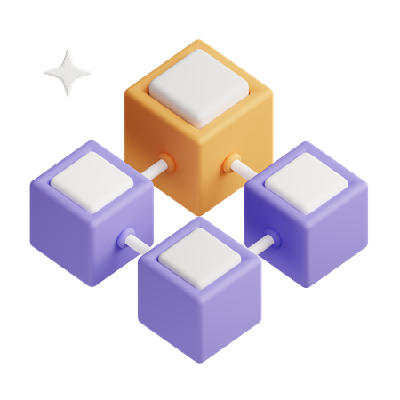 Crypto Blockchain connection  3D Icon