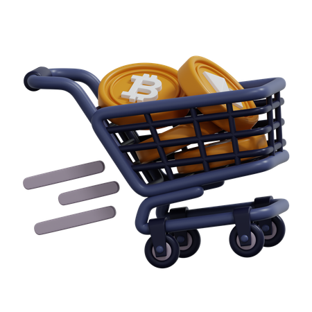 Crypto cart  3D Icon